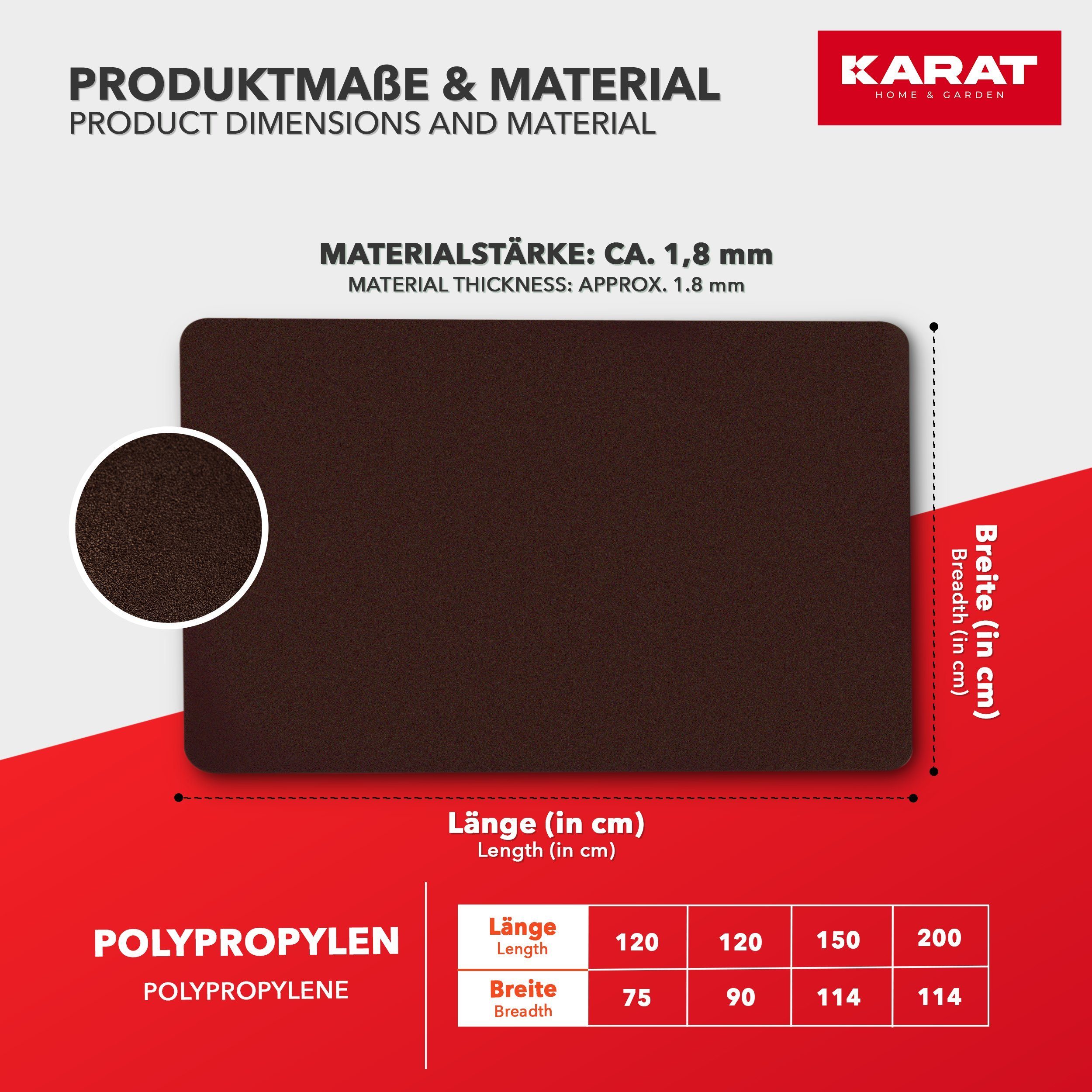 Karat Bodenschutzmatte für Hartböden, farbige Stuhlunterlage, farbig, rutschfest – Bild 3 von 5