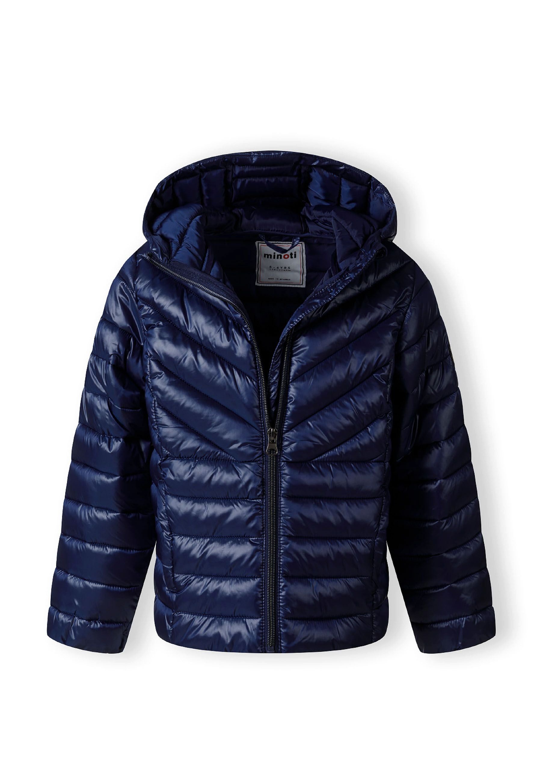 MINOTI Steppjacke für Mädchen mit Kapuze Herz-Abzeichen – Bild 4 von 5
