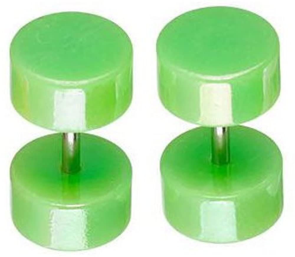 Karisma Plug Karisma 1 Paar Fake Plug Tunnel Acryl Perle Look Ohrring Ohrstecker 8mm Farbwahl - Grün