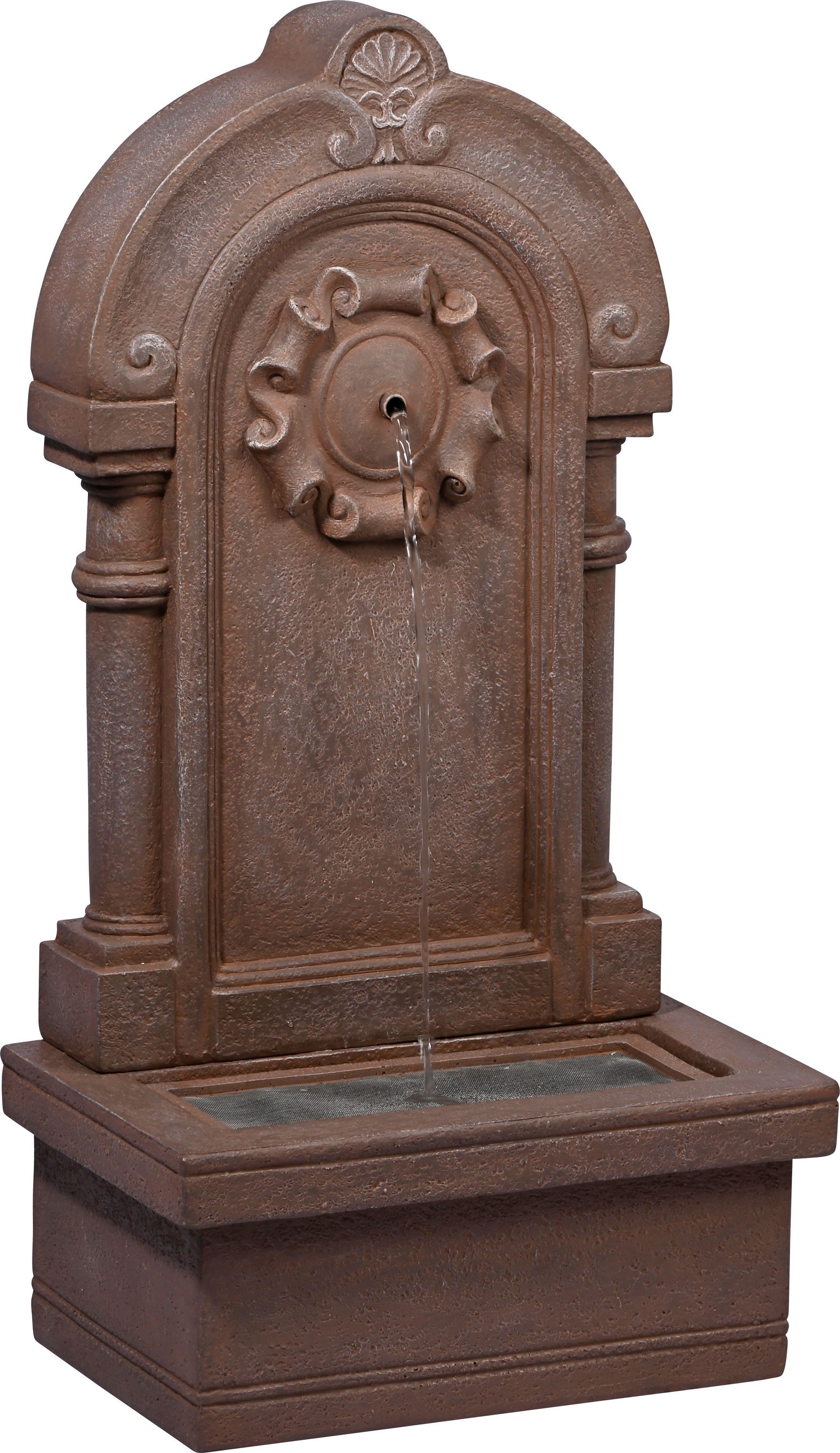 dobar Gartenbrunnen Gartenbrunnen „Poseidon“ mit Solar-Panel Wasserspiel Brunnen