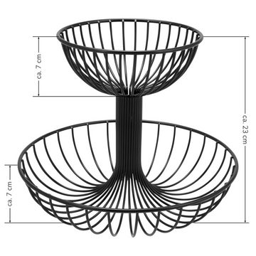 bremermann Obstschale Obst Etagere, Obstschale, Drahtkorb rund, Ø ca. 18 und 30 cm, schwarz