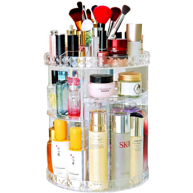Jormftte Make-Up Organizer »360 Grad drehbarer Make-up-Organizer, 360 Grad verstellbar, für Schmuck, Pinsel, Lippenstifte und Cremes, kristallklar«
