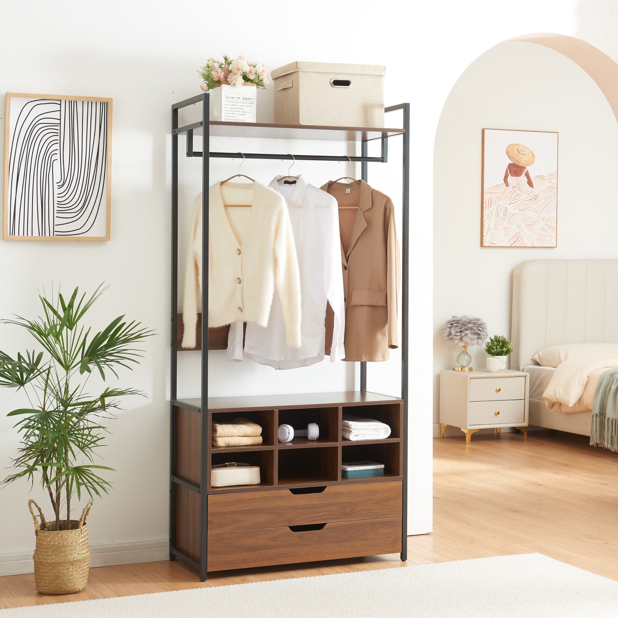 en.casa Garderobenständer, »Larem« 180 x 84 günstig online kaufen