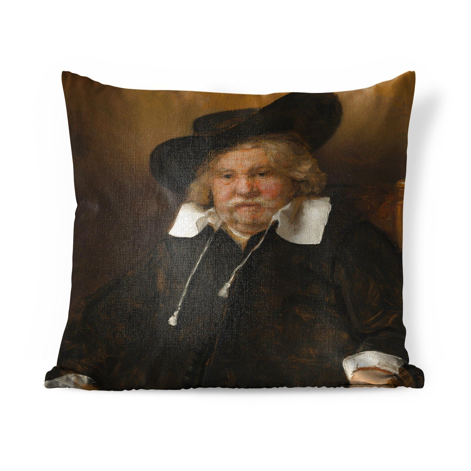 MuchoWow Dekokissen Bildnis eines Sofakissen Mannes für Deko, mit Füllung Wohzimmer, - Rijn, Rembrandt van Zierkissen alten Schlafzimmer