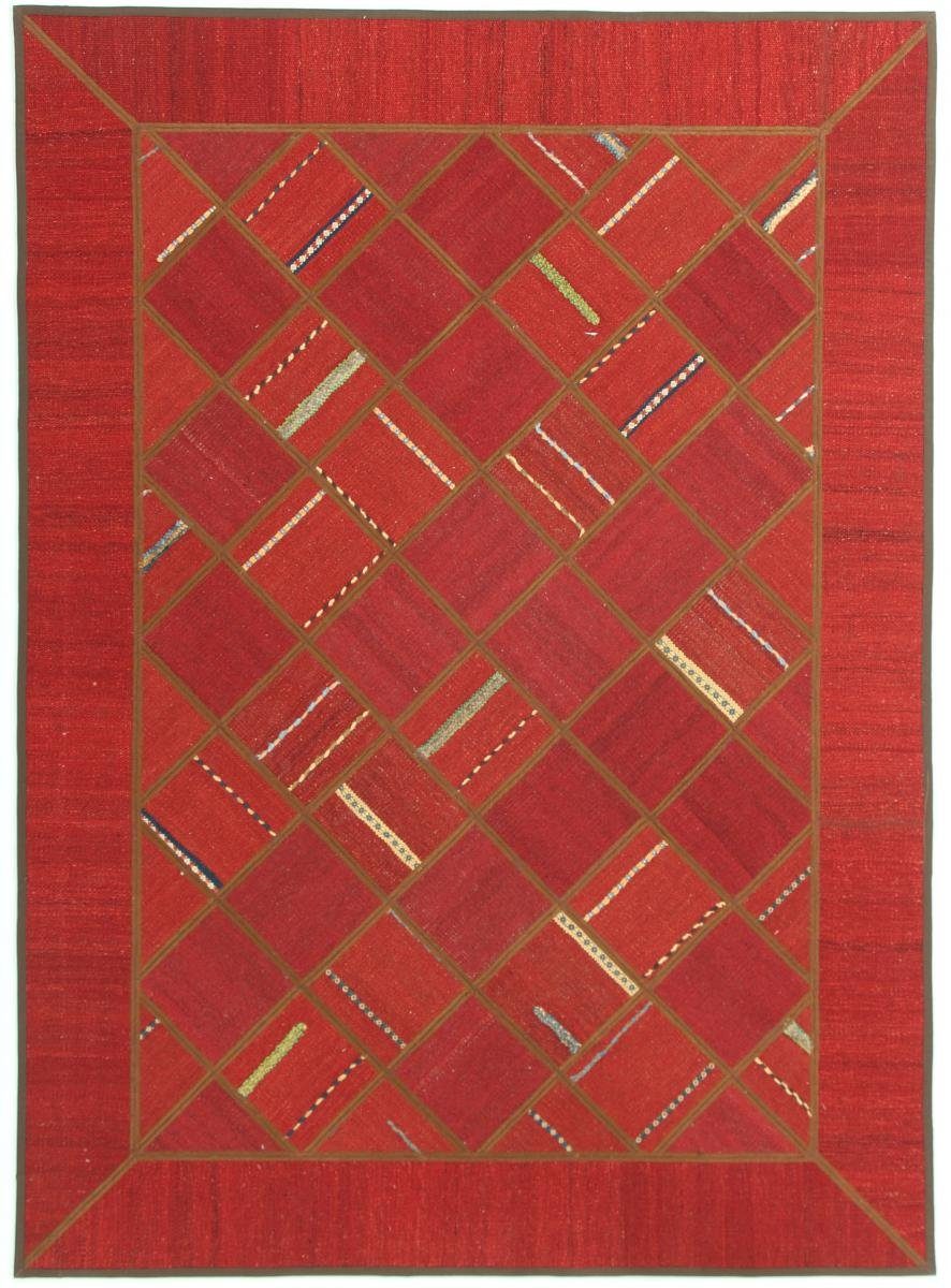 Orientteppich Kelim Patchwork 149x206 Handgewebter Orientteppich / Perserteppich, Nain Trading, rechteckig, Höhe: 4 mm
