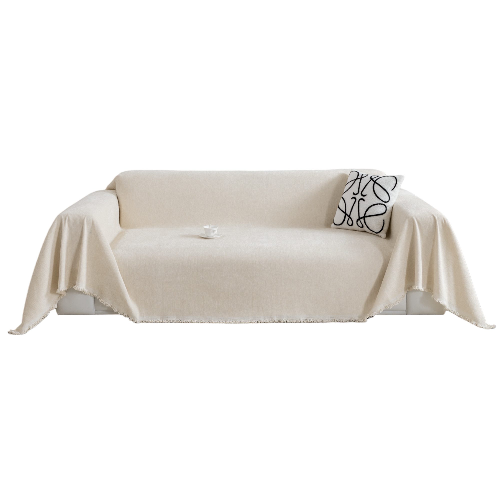 BTTO Sofaschoner Wohndecke 1 St. Stuhlhussen,Chenille Sofabezüge Einfarbig, Bettüberwurf Tagesdecke Kuscheldecke 180X180/180X260/180X340cm von BTTO