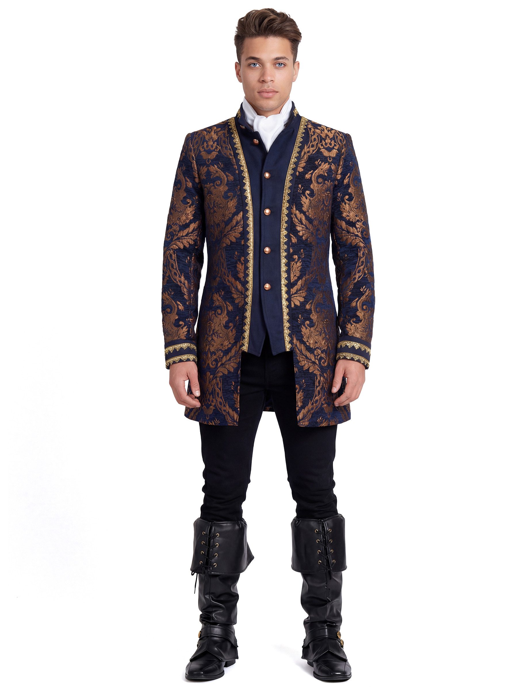 Wilbers Kostüm Barock Gehrock Herren bestickte Luxusjacke Blau