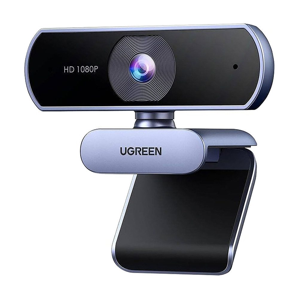 UGREEN Konferenzkamera Videokamera Aufsteckkamera Webcam (Full HD, 2 m Kabel, drehbar, Full HD 1080p, 2 Mikrofone, 85°, Plug and Play)