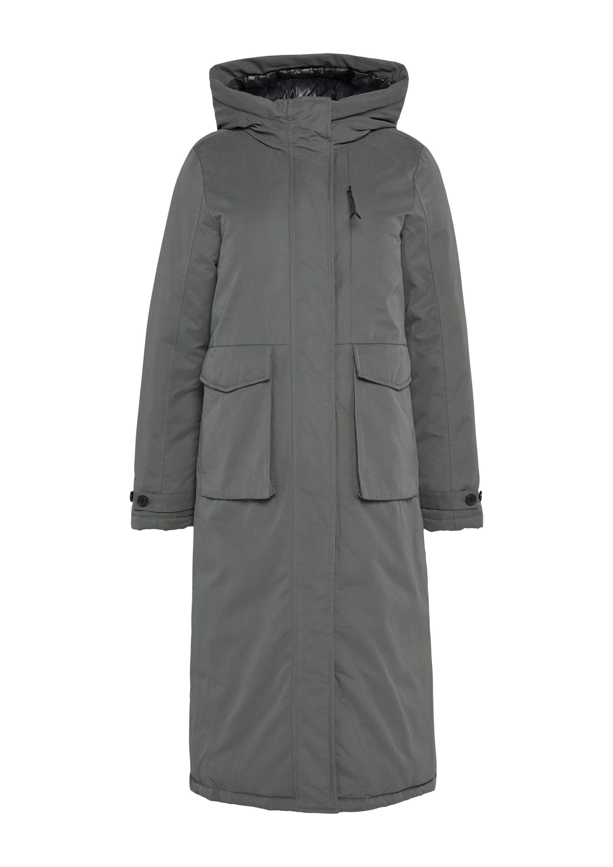 QS Wintermantel Outdoor-Mantel Gefütterter Outdoor-Mantel mit Kapuze günstig online kaufen