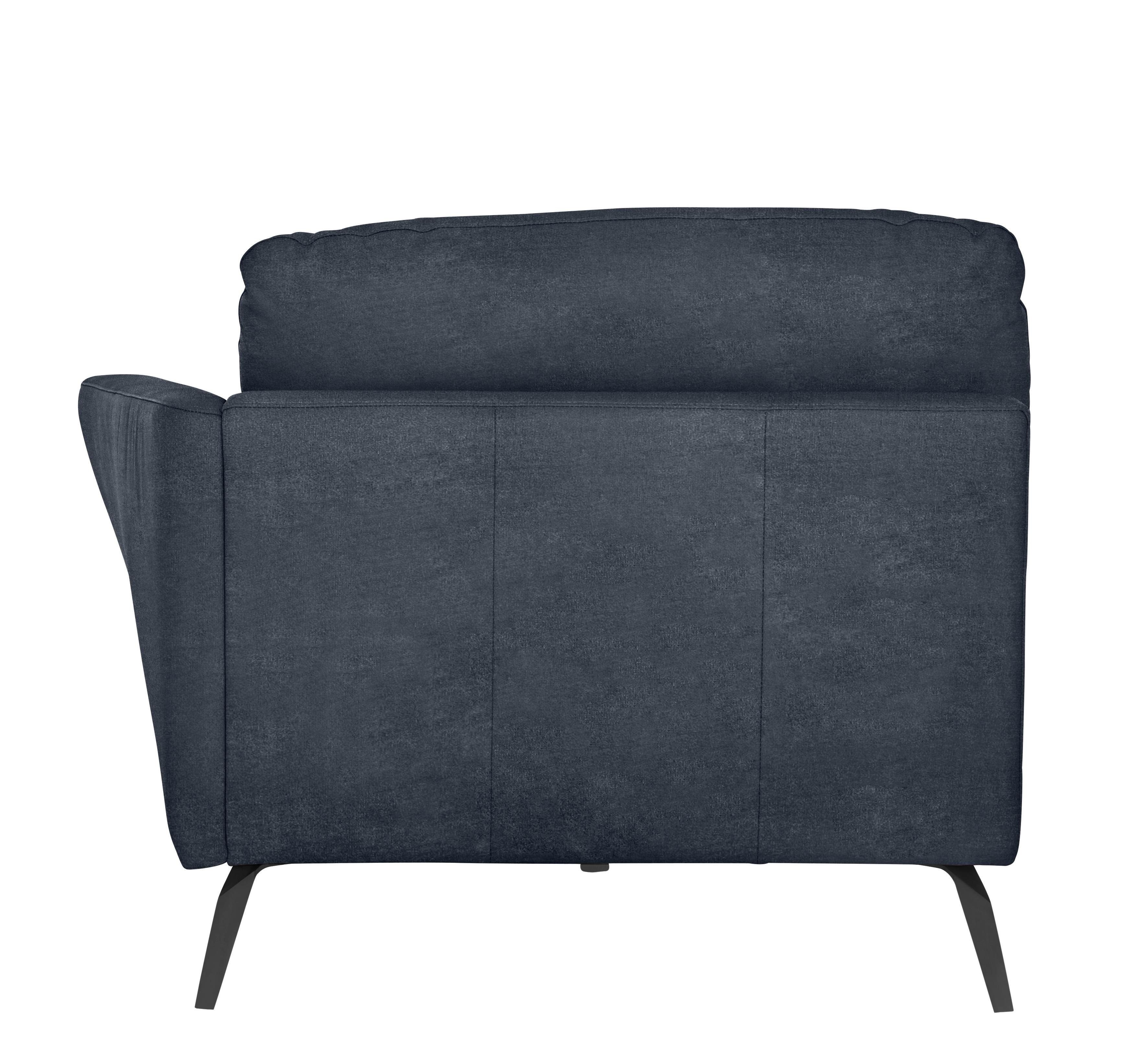 W.SCHILLIG Chaiselongue softy, mit Heftung schwarz dekorativer im Sitz, pulverbeschichtet Füße