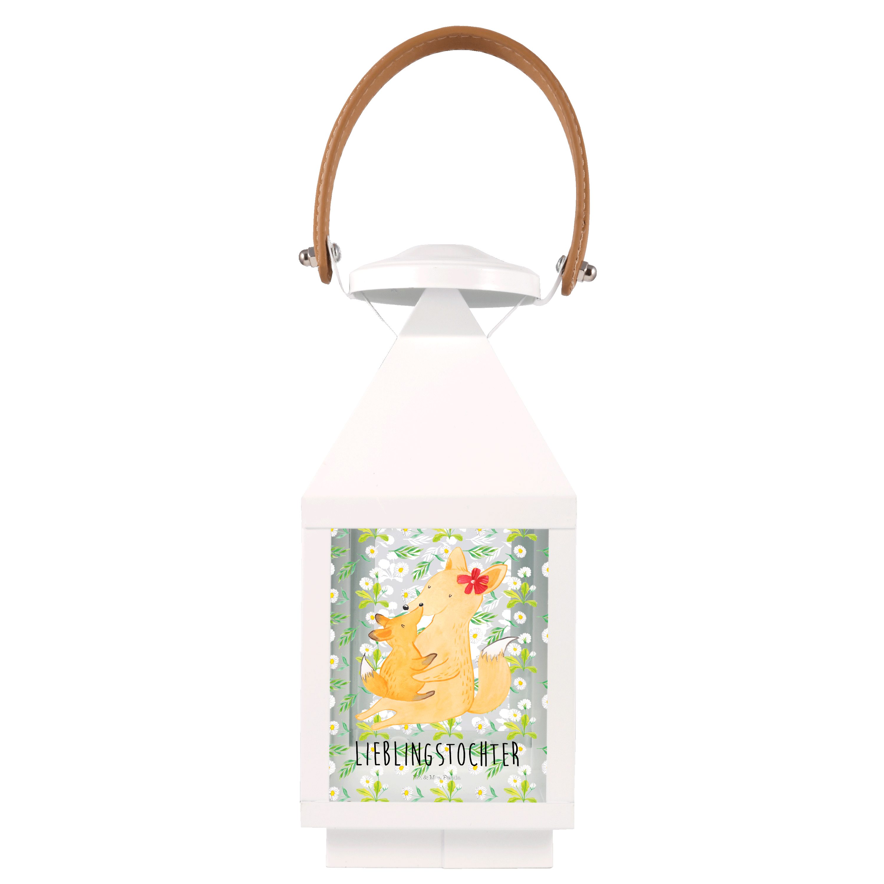 Mr. & Mrs. Panda Gartenleuchte Fuchs Mama & Kind - Transparent - Geschenk, Lieblingstochter, XXL Lat