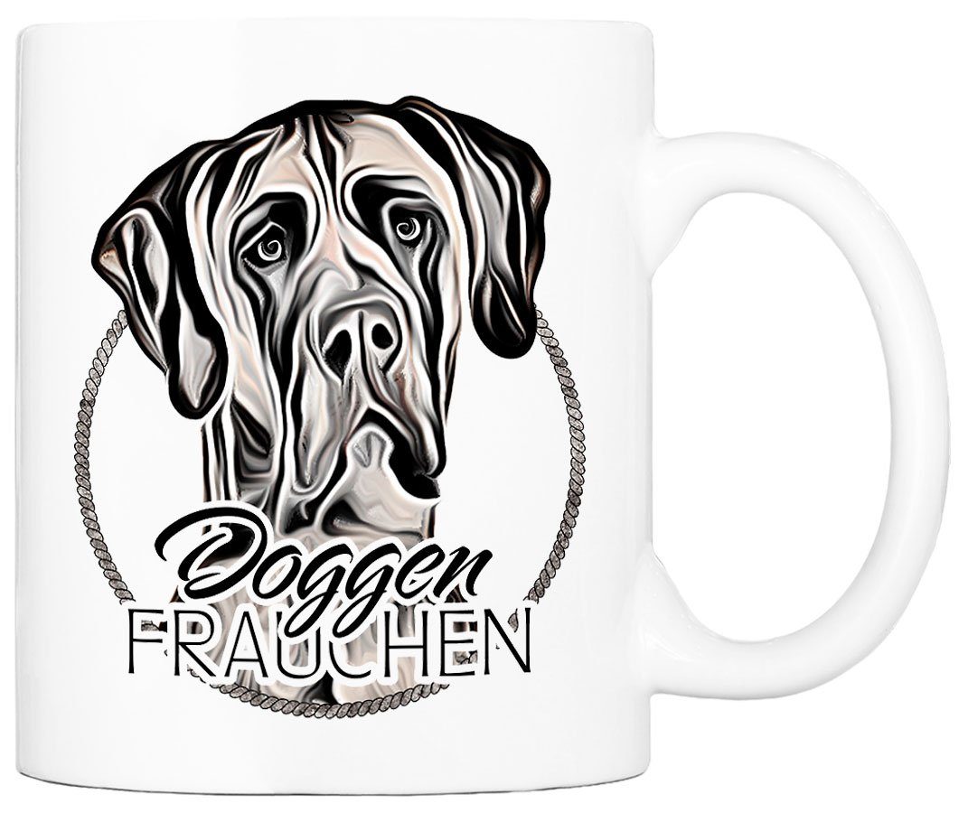 Cadouri Tasse Hunderasse, Geschenk, Keramik, FRAUCHEN Kaffeetasse handgefertigt, mit Hundefreunde, beidseitig bedruckt, ml - 330 für DOGGEN