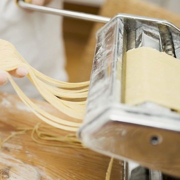 Bettizia Nudelmaschine Edelstahl Pastamaschine Nudelaufsätze Pasta Maker Frische manuelle, 9 Nudelbvarianten Pasta Walze für Spaghetti Bandnudeln Lasagne