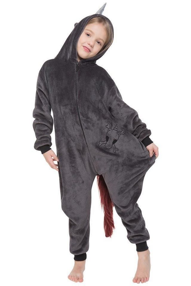 Corimori Jumpsuit Große Auswahl an Kinder Onesies, Jumpsuits, Tier-Kostümen (1-tlg) Jumpsuit, Pyjama, Fasching, Kigurumi, Tierkostüme, Punk Einhorn "Ruby"