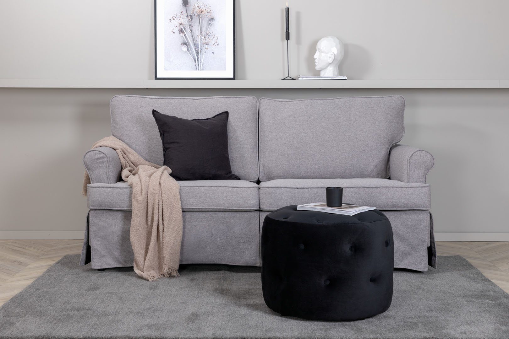 ebuy24 Sofa Anton Sofa 2 Teile grau., Personen 1