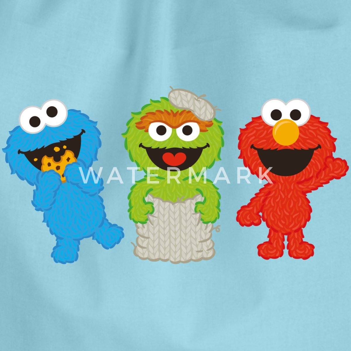 Spreadshirt Turnbeutel Sesamstraße Baby Krümelmonster, Oscar & Elmo Turnbeutel (1-tlg)