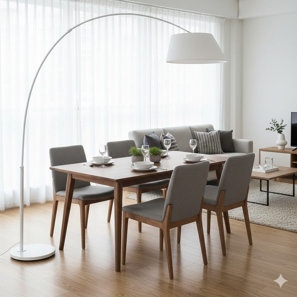 Zuiver Stehlampe Bogenlampe Arc Weiß Elegante Design-Stehleuchte von Zuiver, ohne Leuchtmittel
