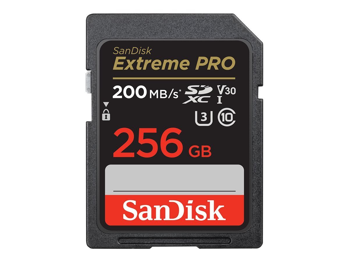 SANDISK Extreme Pro 256 GB SDXC Speicherkarte 2022 (bis 200 MB/s, Cl10 Micro SD-Karte