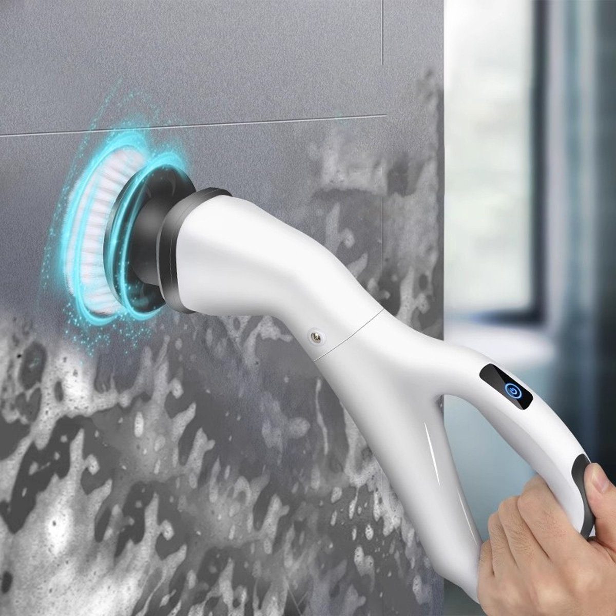 DOPWii Für Reinigungsbürste Mit Elektro-Oberflächenbürste Küche,Fliesen 4 Bürstenköpfen Elektrische