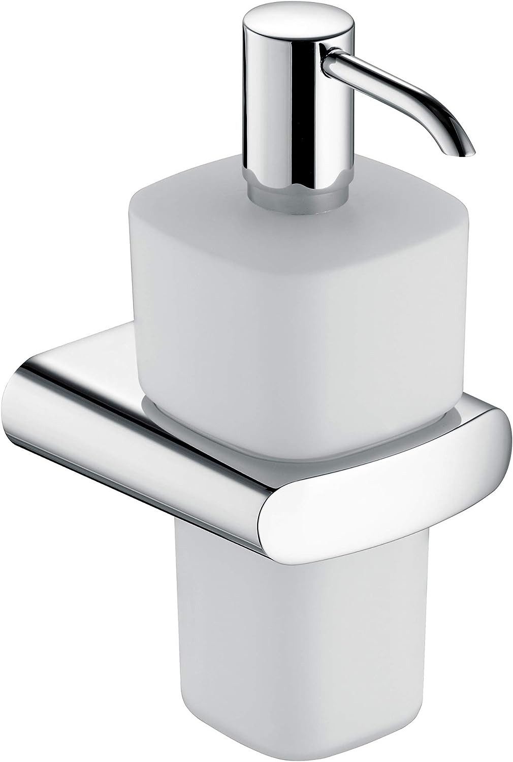 Keuco Seifenspender Elegance, aus Metall und Opal-Glas nachfüllbar ca. 220 ml, Flüssigseife