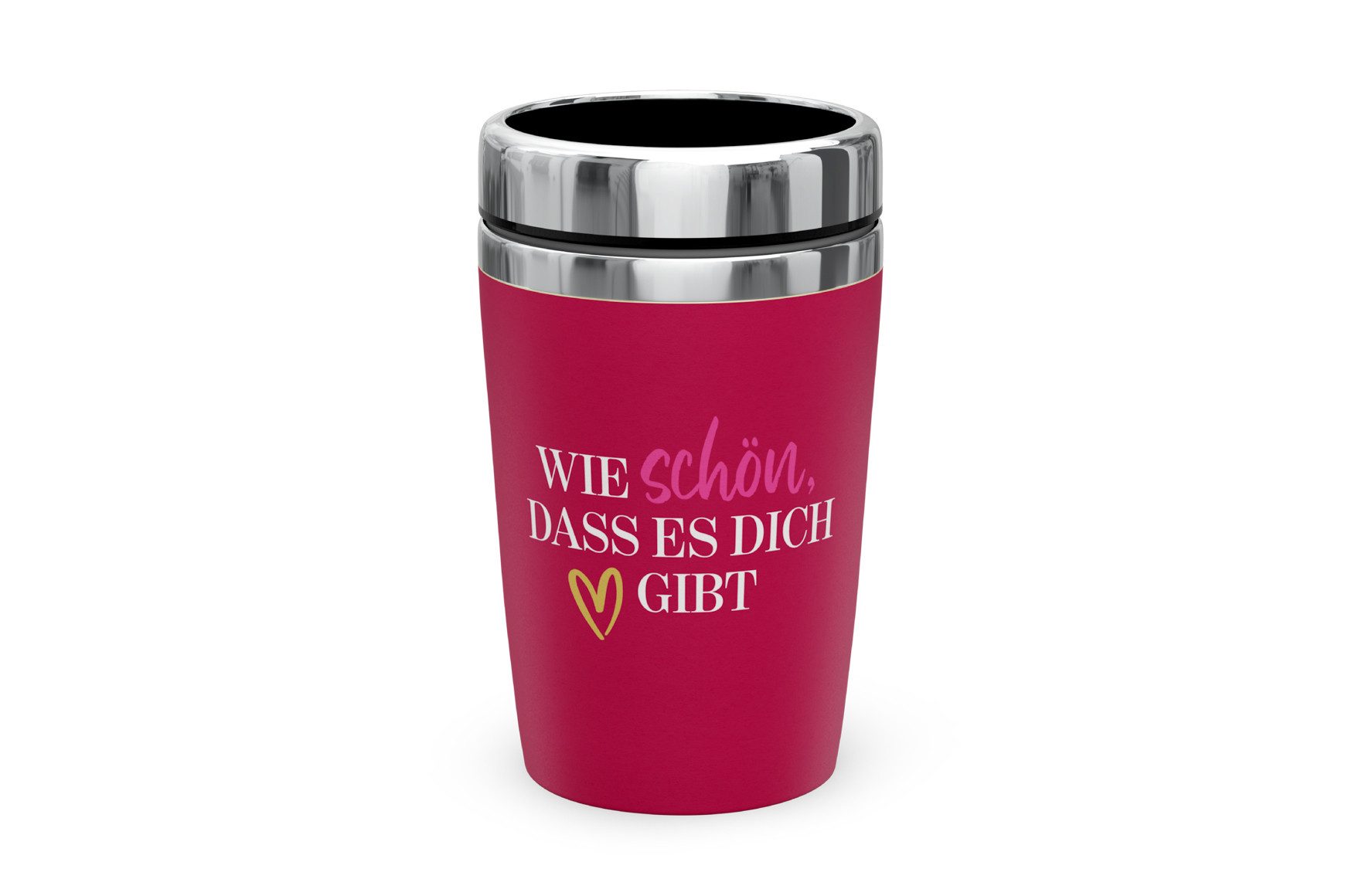 La Vida Thermobecher Thermobecher Isolierbecher Kaffeebecher To Go 240ml la vida Herz, Material: Edelstahl, Kunststoff