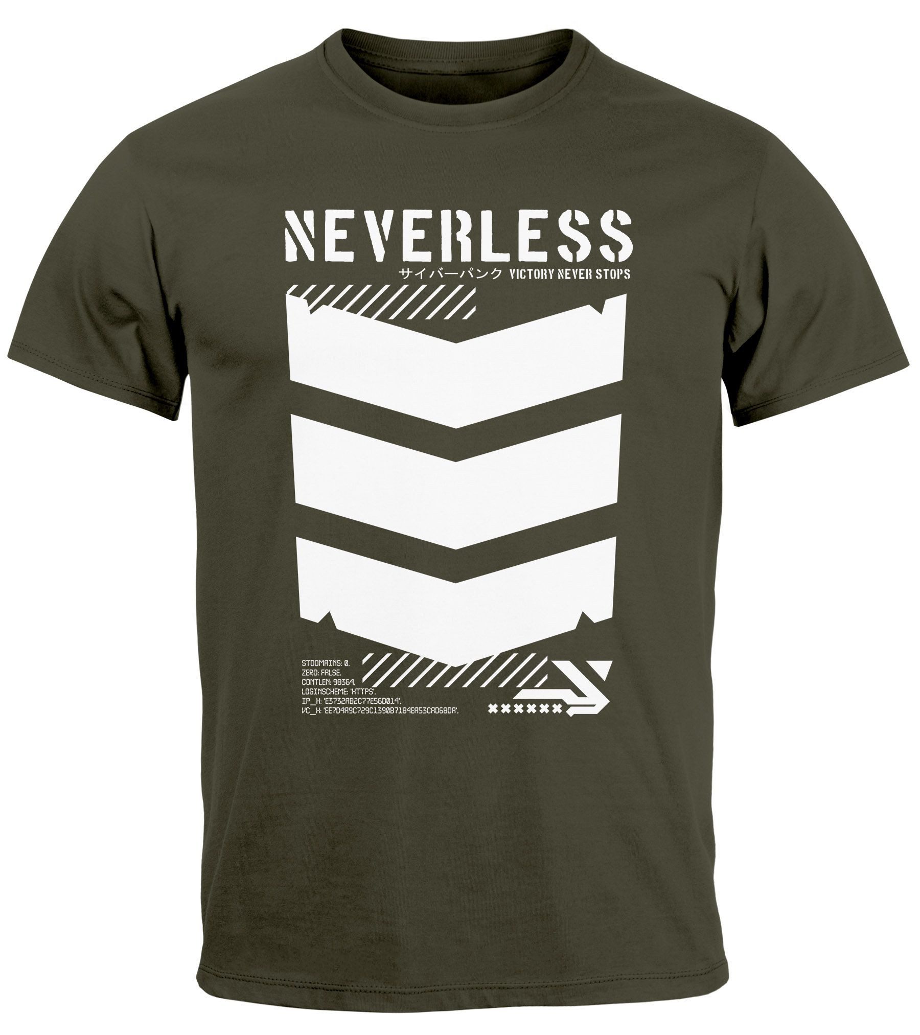 Neverless Print-Shirt Herren T-Shirt Techwear Trend günstig online kaufen