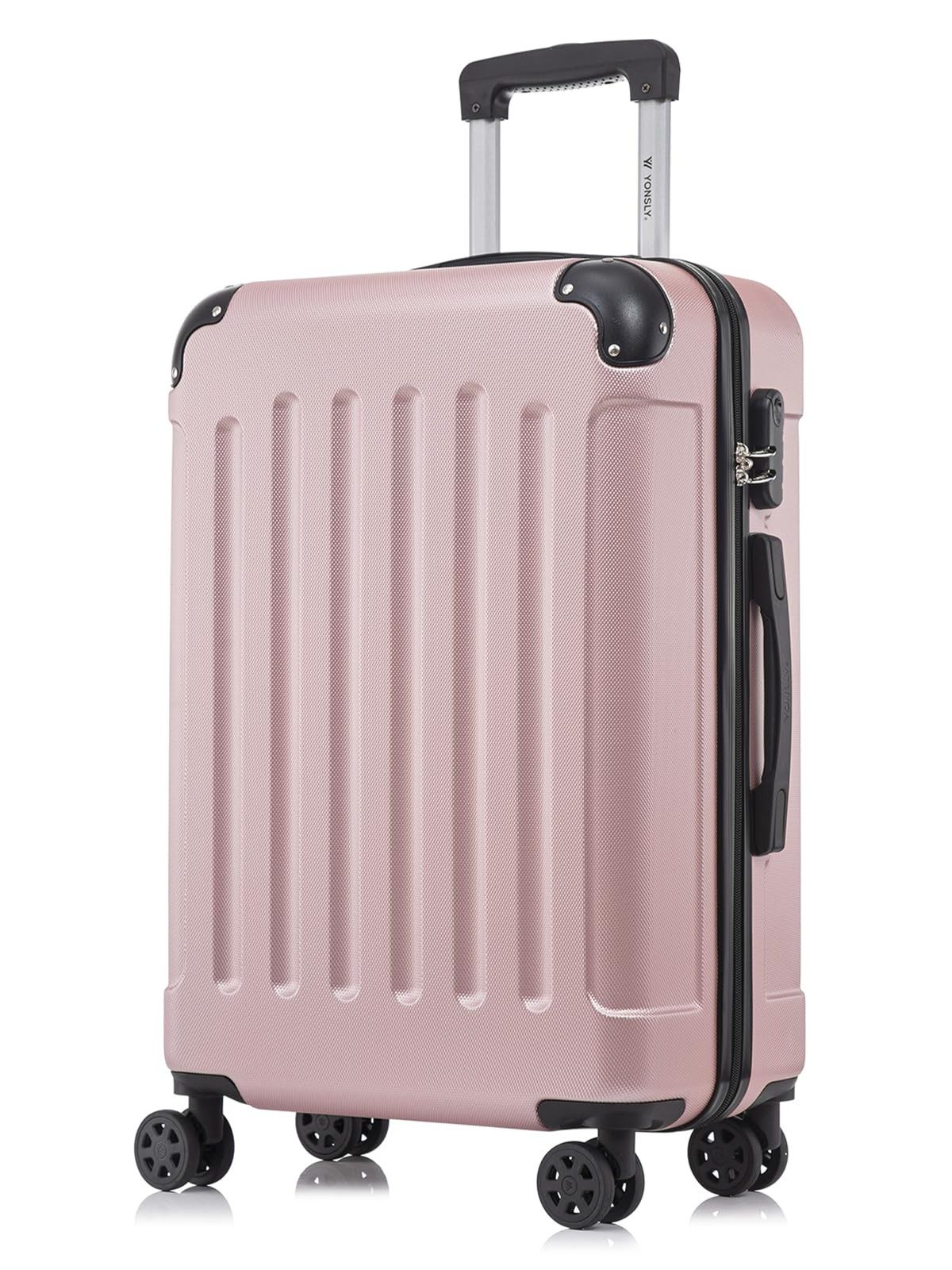 yonsly Hartschalen-Trolley Hartschalen-Koffer Trolley 360° Rollen, robuster Reisekoffer, 4 Rollen, mit Zahlenschloss, für Business und Urlaub 46/55/66/76 cm