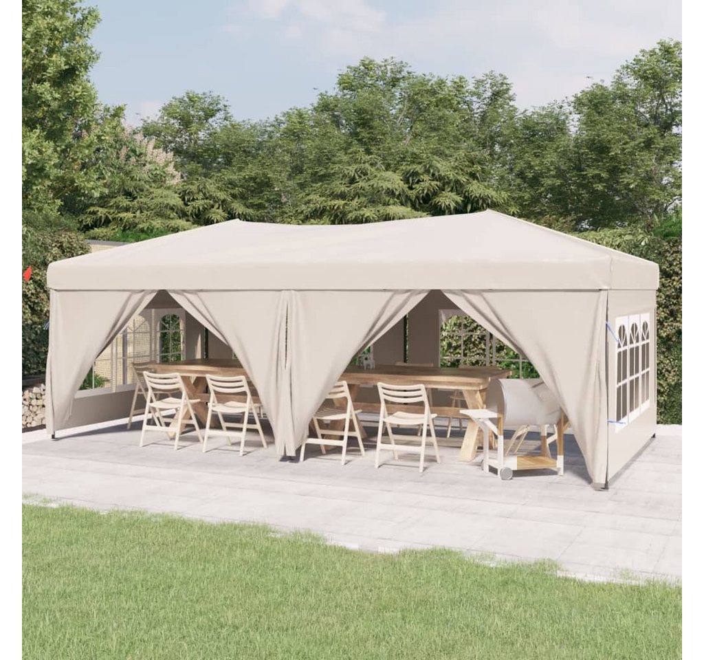 Thumbnail - vidaXL Pavillon Partyzelt Faltbar mit Seitenwänden Creme 3x6 m Garten Pavillon Faltpa