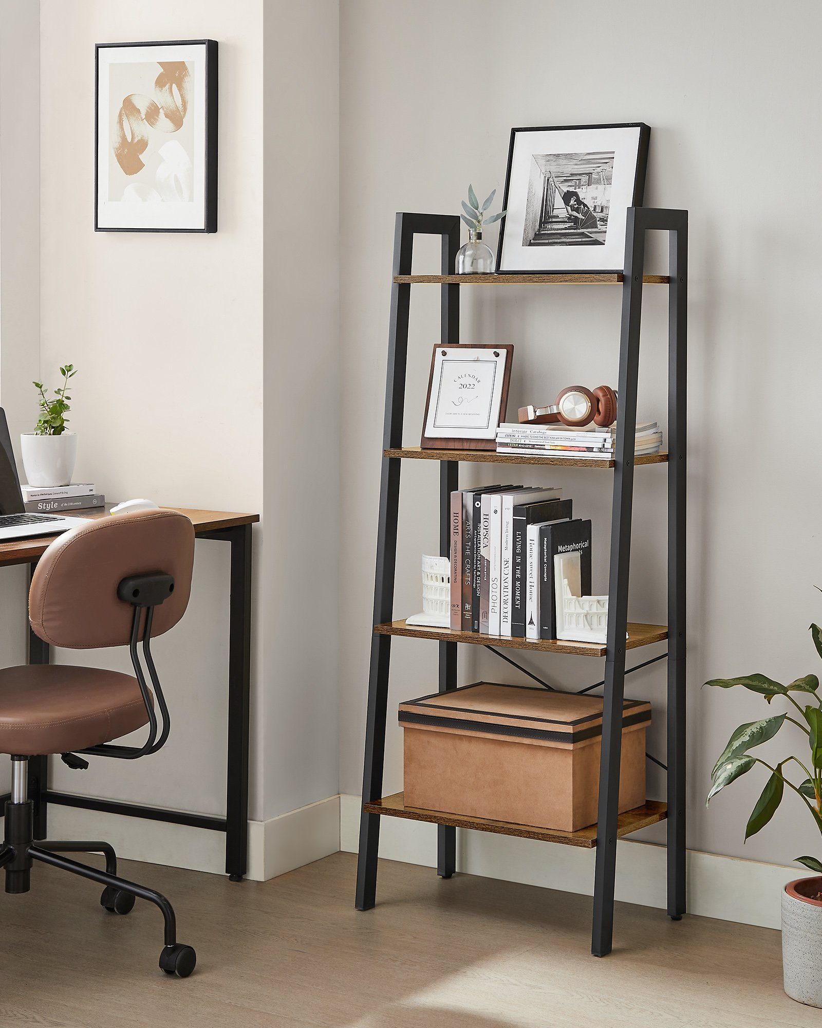 VASAGLE Standregal, Bücherregal, Leiterregal, mit 4/5 günstig online kaufen