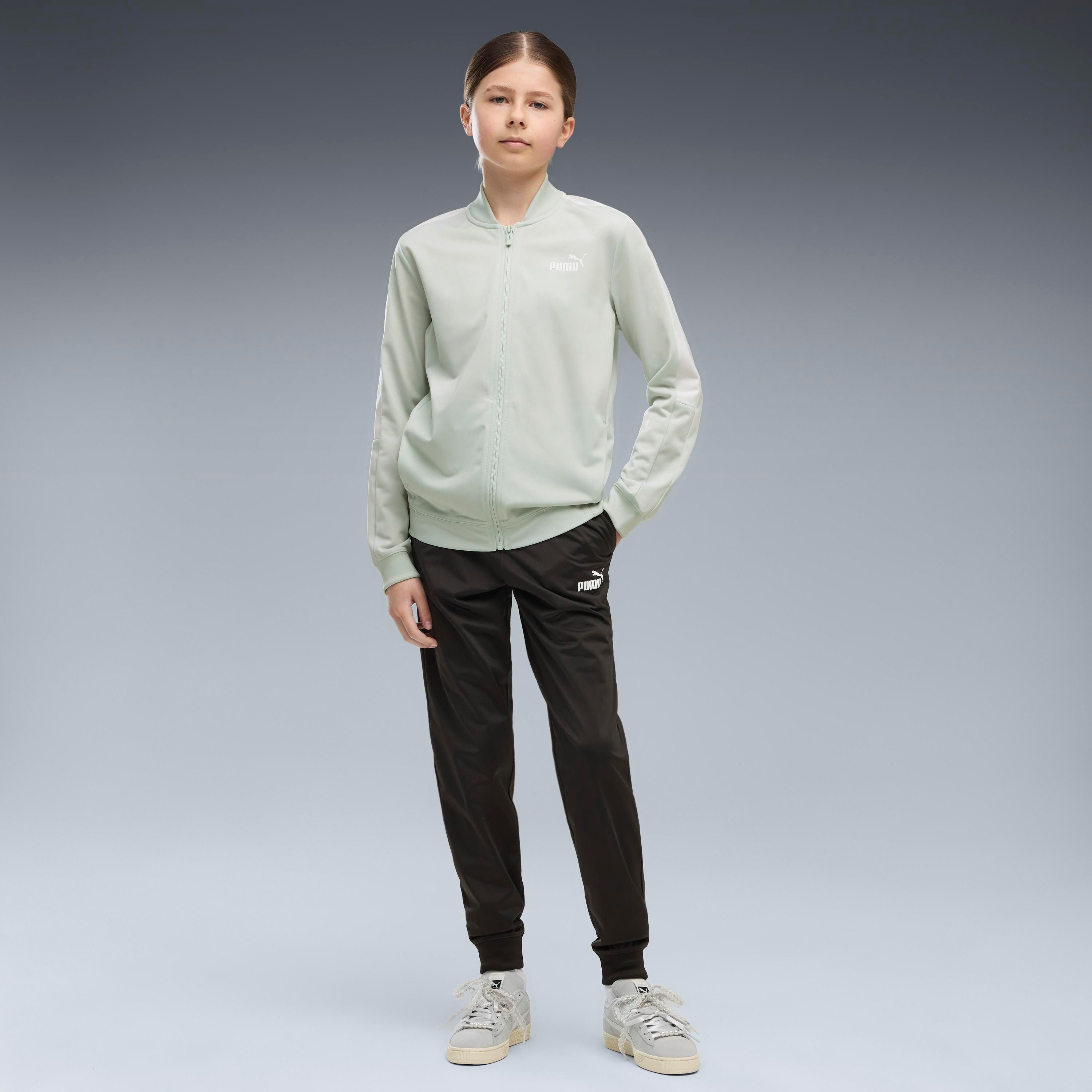 PUMA Trainingsanzug POLY BASEBALL SUIT G (2-tlg), 2-teilig, mit Stehkragen, mit elastischem Bund