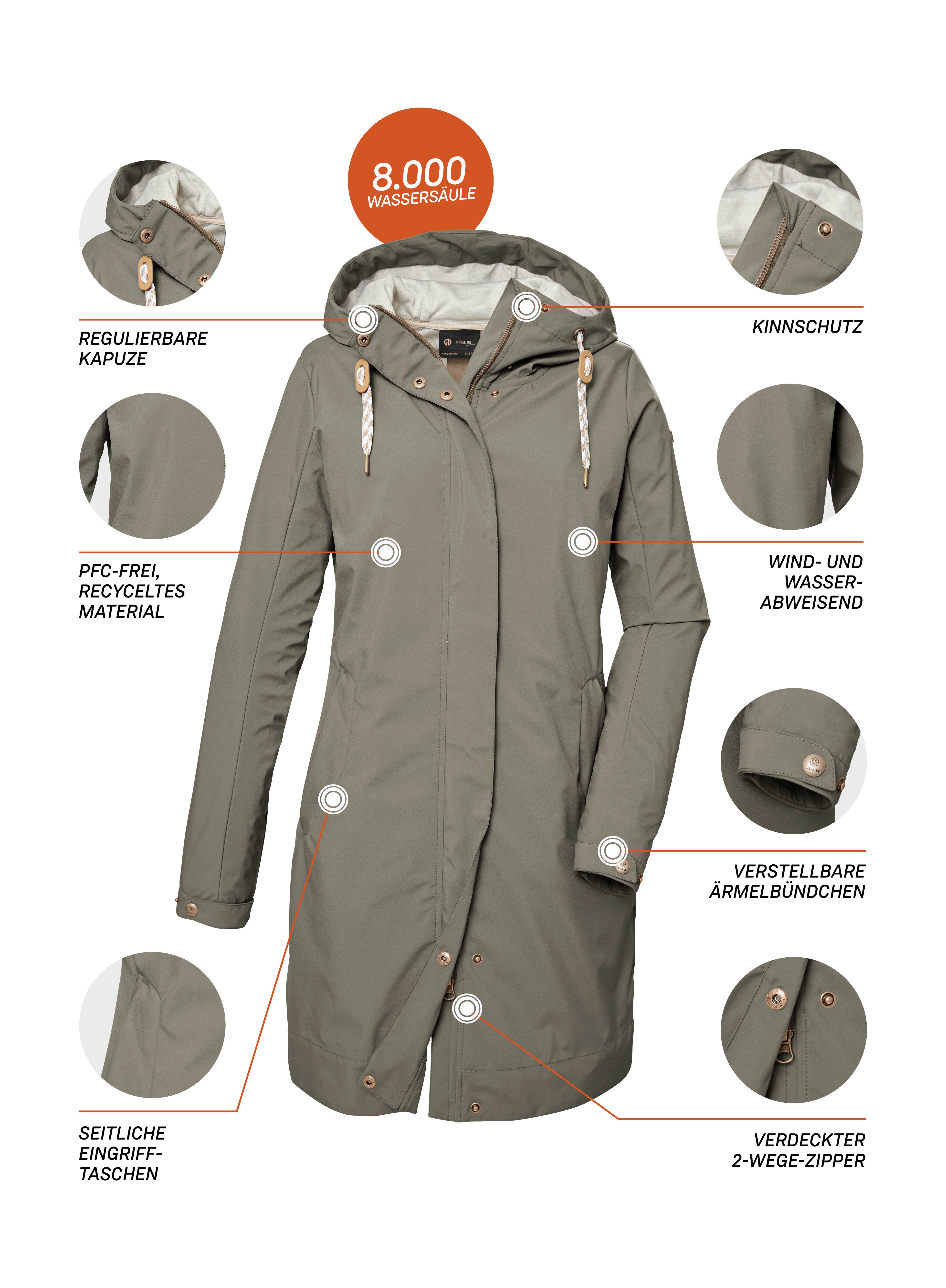 G.I.G.A. DX by killtec Softshellparka GS 16 WMN SFTSHLL PRK Wasserdichter, atmungsaktiver Parka aus recycelten Materialien