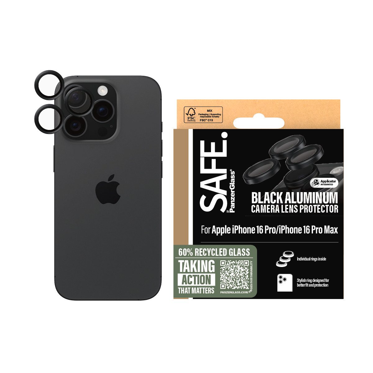 SAFE by PanzerGlass Kameraschutzglas Camera Lens Protection für Apple iPhone 16 Pro, Apple iPhone 16 Pro Max,…