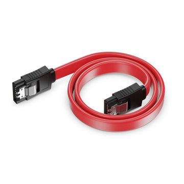 deleyCON deleyCON 0,5m SATA 3 Datenkabel mit Clip - 2x Stecker gerade - S-ATA Computer-Kabel