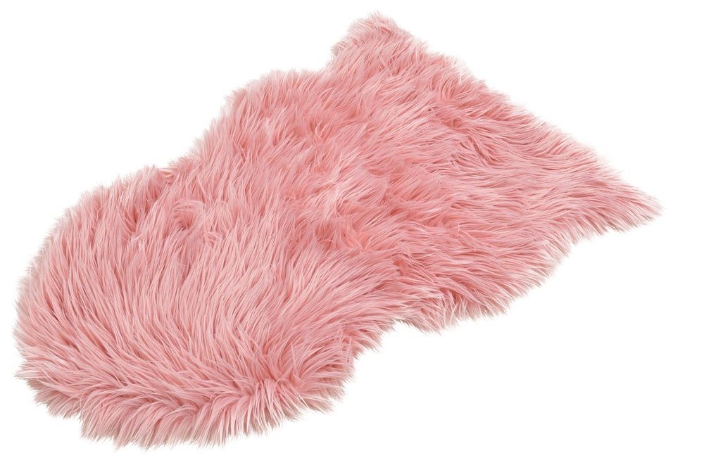 matches21 HOME & HOBBY Fellteppich Großes langflor Deko-Fell als rosa Fell-Imitat in 80 x 50 cm, fellförmig, Höhe: 20 mm, Flauschiges Kunstfell als Fell-Teppich Stuhl-Überwurf Sitzauflage