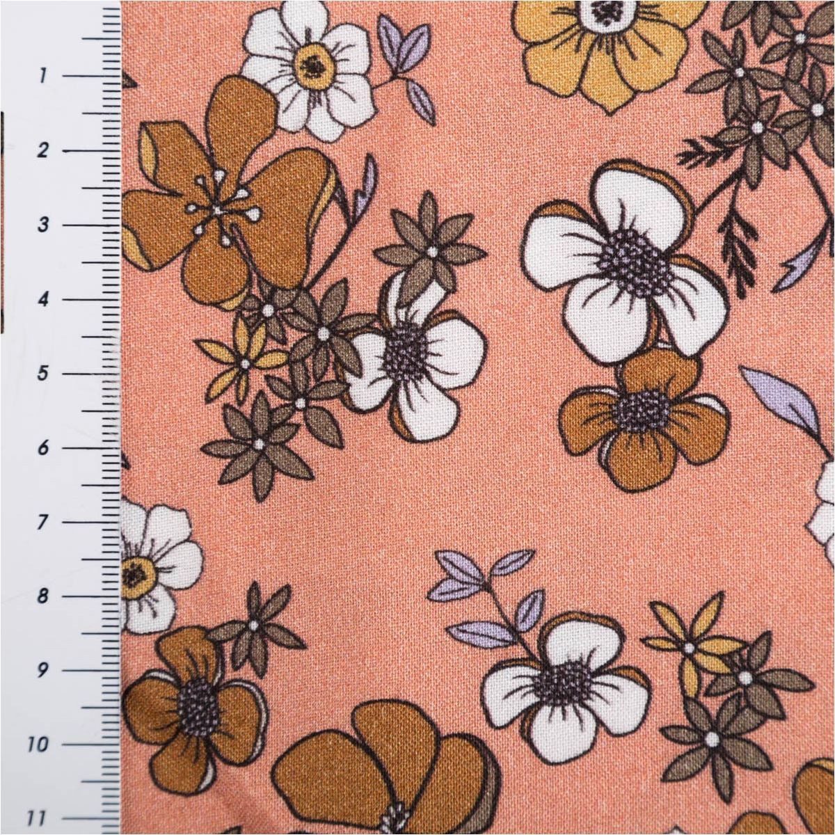 SCHÖNER LEBEN. Stoff Viskose Stoff Meterware für Bekleidung Imae Blümchen rot 145cm, allergikergeeignet