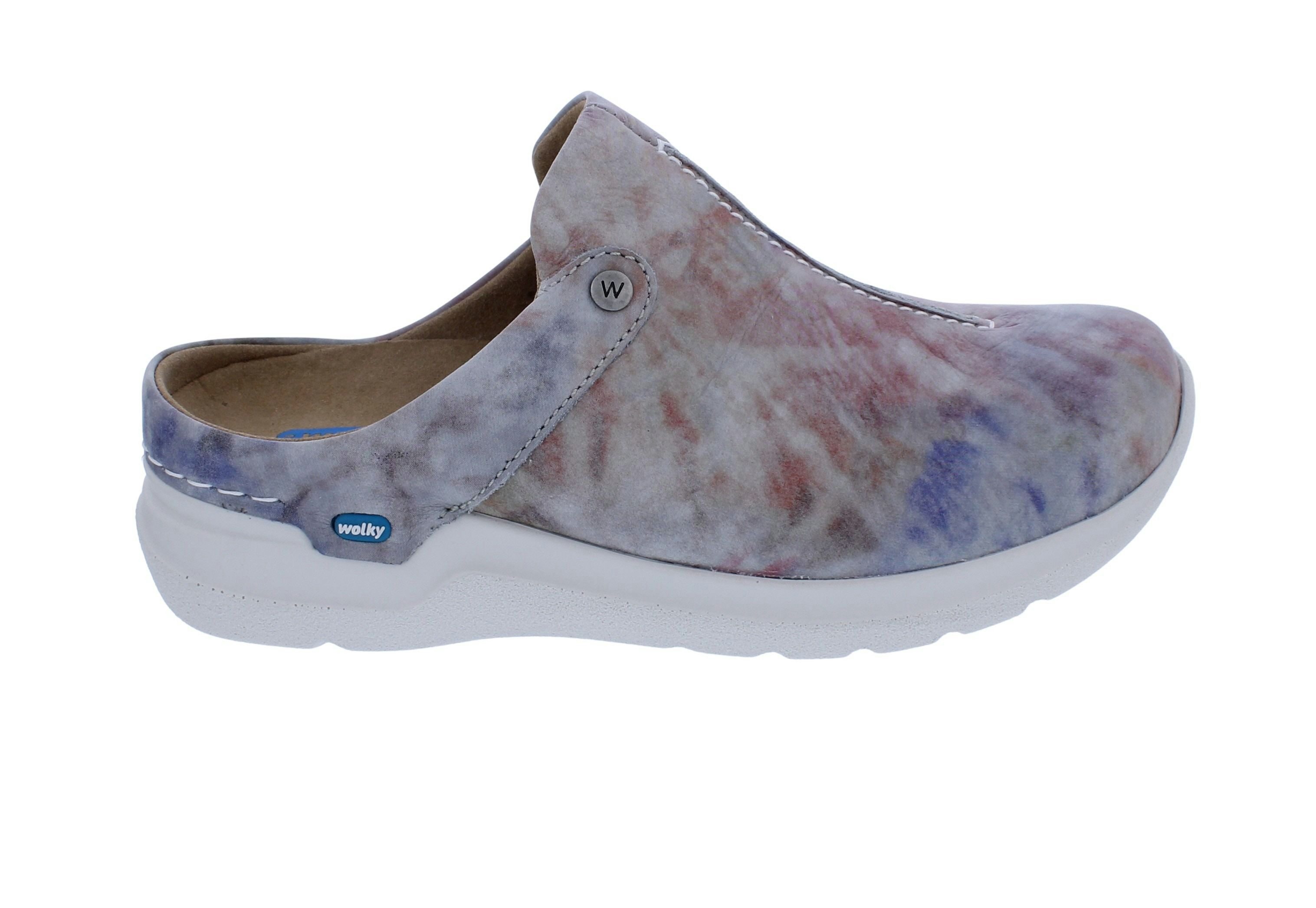 WOLKY Wolky Clog Holland DB 0662575-999, Nubukleder, Pastell-Multicolor, Fuß Clog