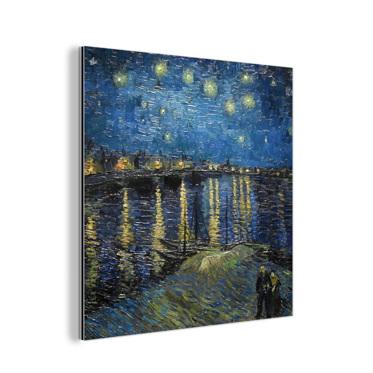 MuchoWow Metallbild Van Gogh - Brücke - Alte Meister, (1 St), Alu-Dibond-Druck, Gemälde aus Metall, Aluminium deko
