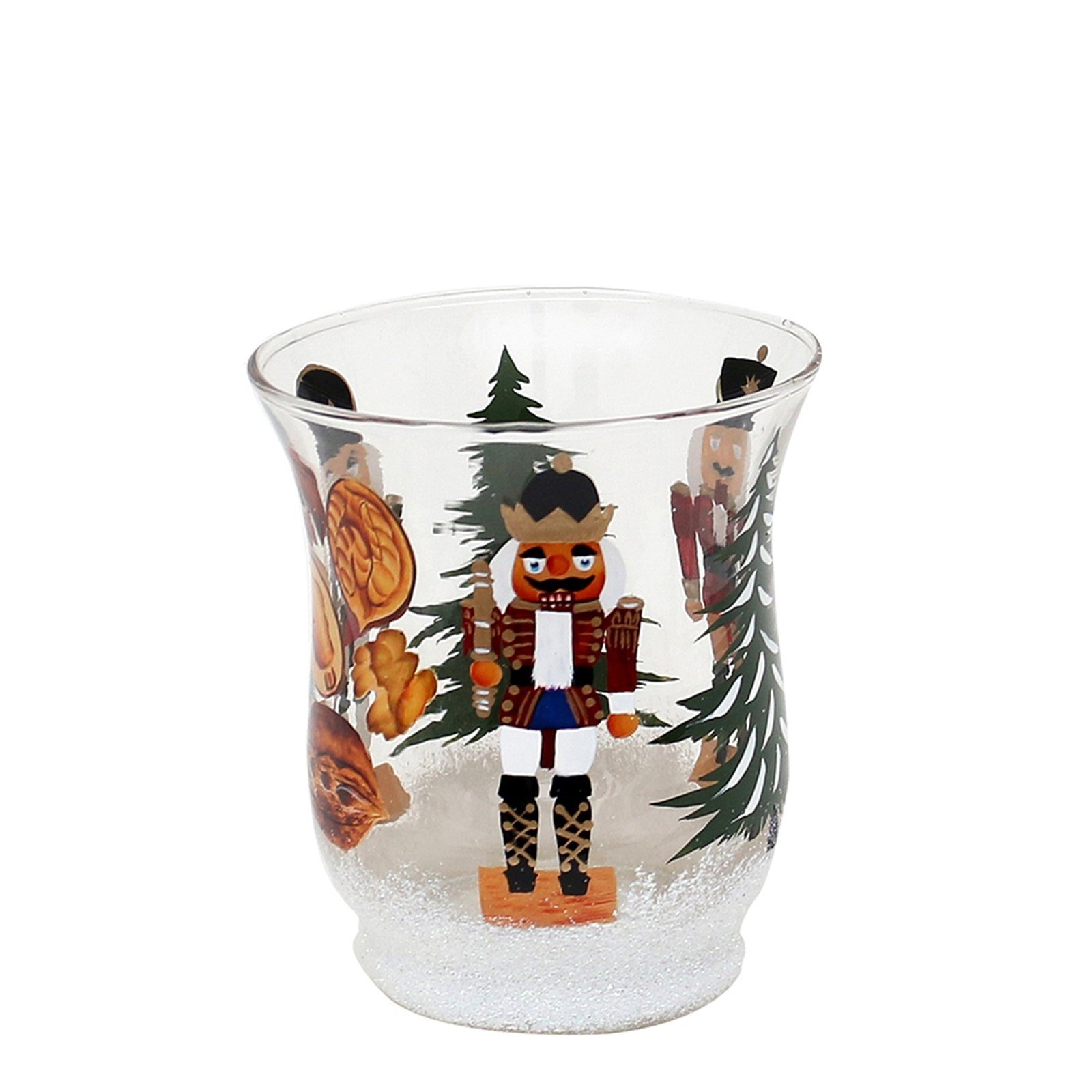 SIGRO Teelichthalter Teelichthalter Ø 8 cm aus Glas mit Weihnachtsmotiv (1 St)