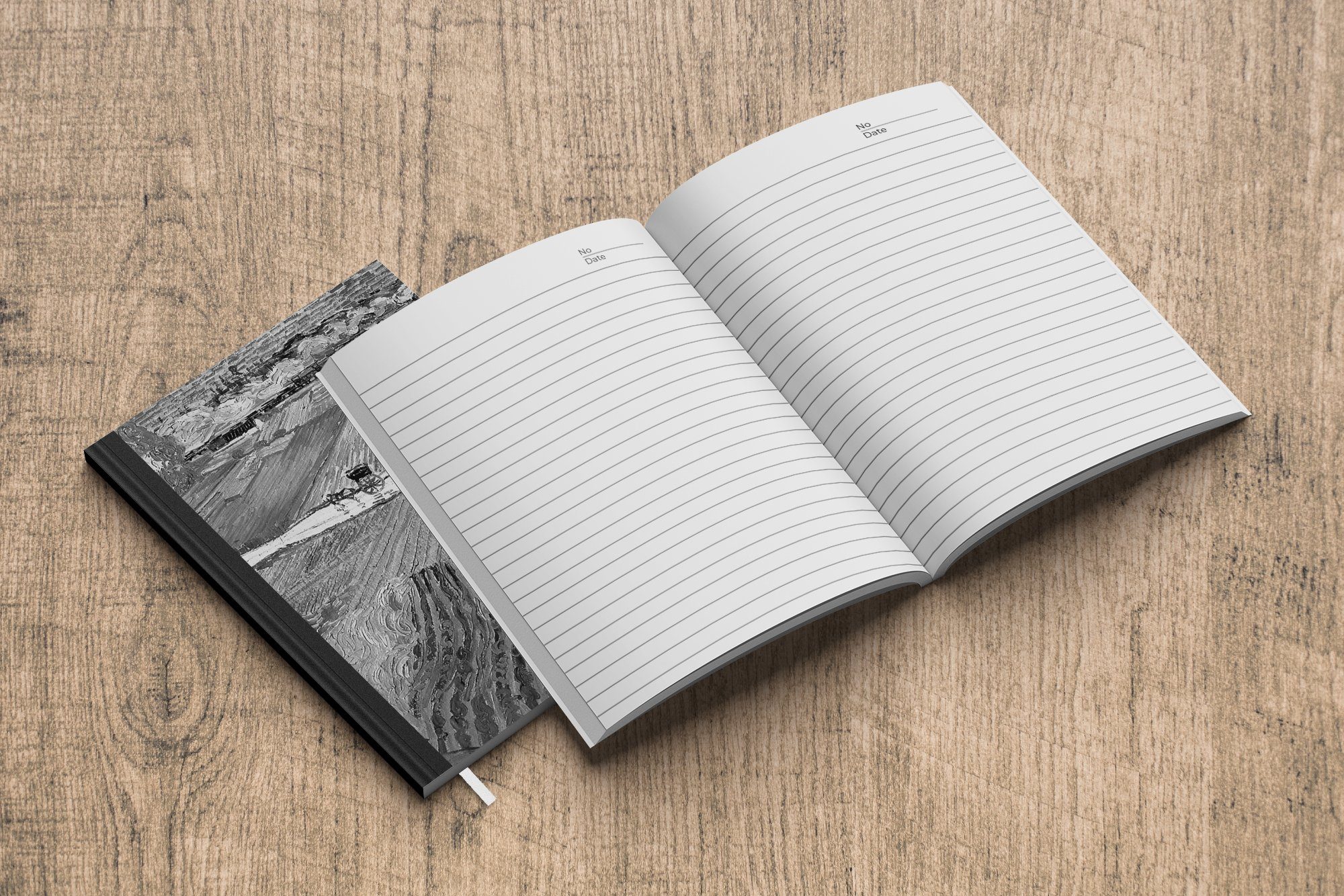 MuchoWow Tagebuch, Vincent Schwarz Notizheft, A5, Merkzettel, Seiten, Journal, Val d'Oise und Gogh - - van Haushaltsbuch 98 Notizbuch weiß,