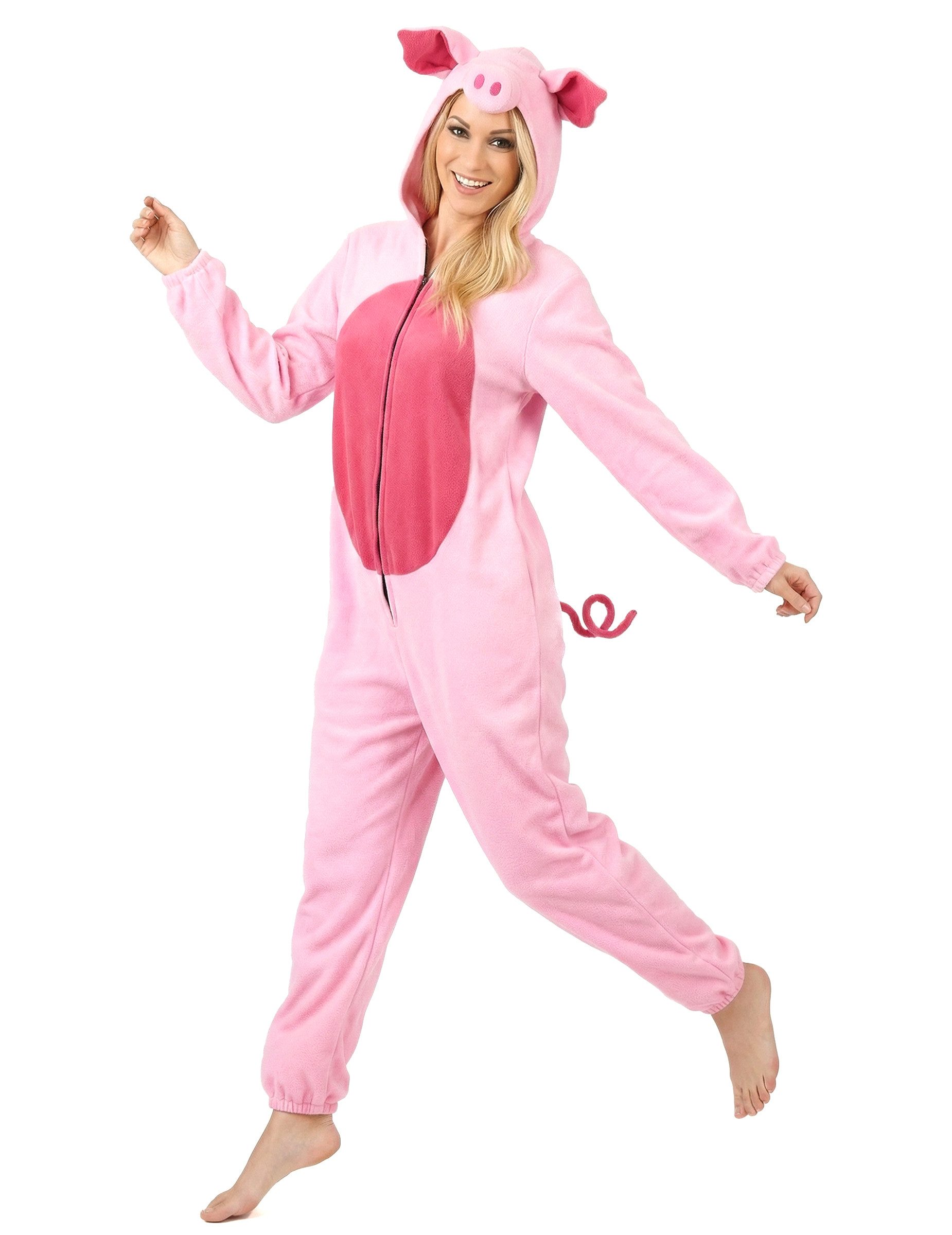 JADEO Kostüm Lustiges Schwein Kostüm für Damen rosa-pink