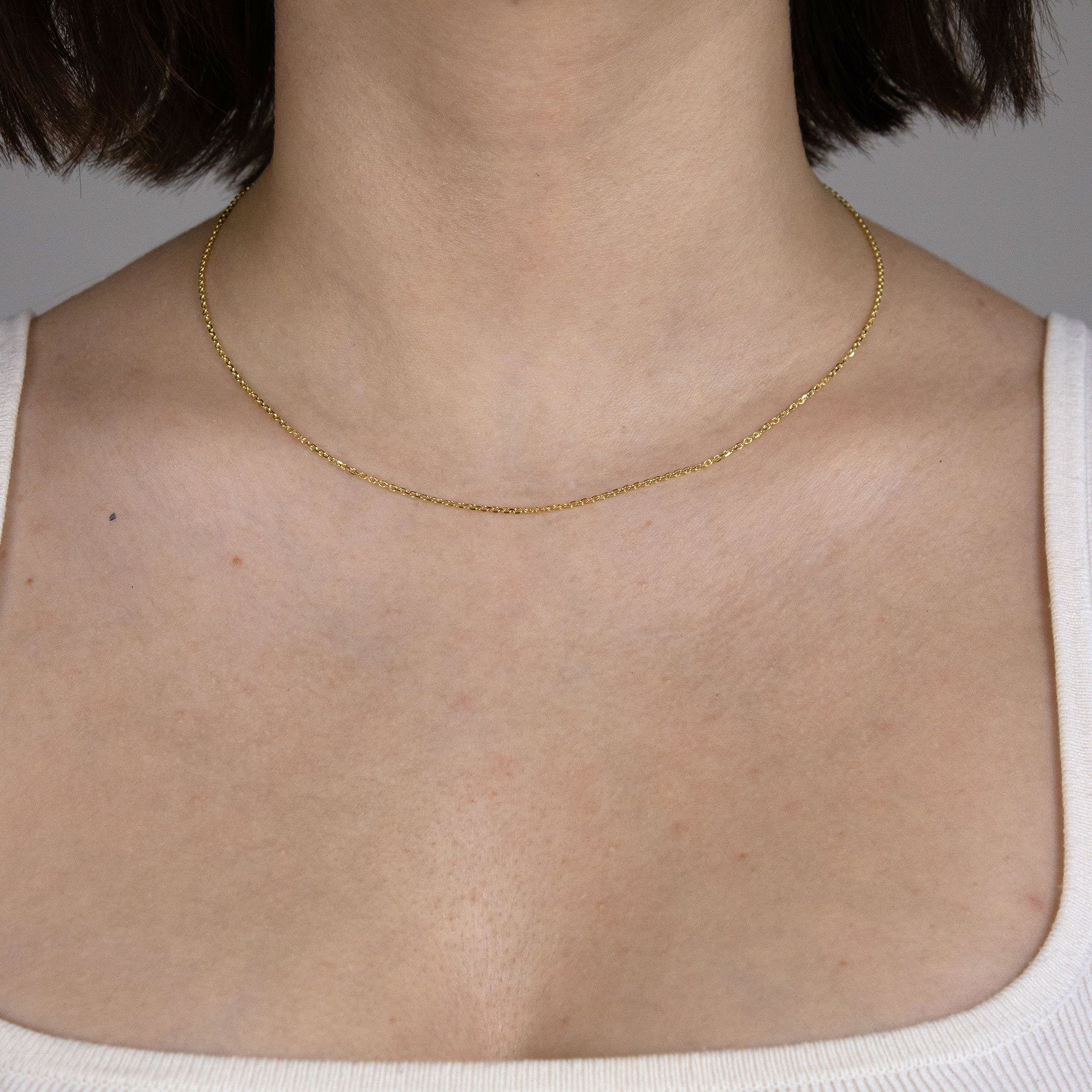 HOPLO Goldkette Ankerkette diamantiert Länge 36cm günstig online kaufen
