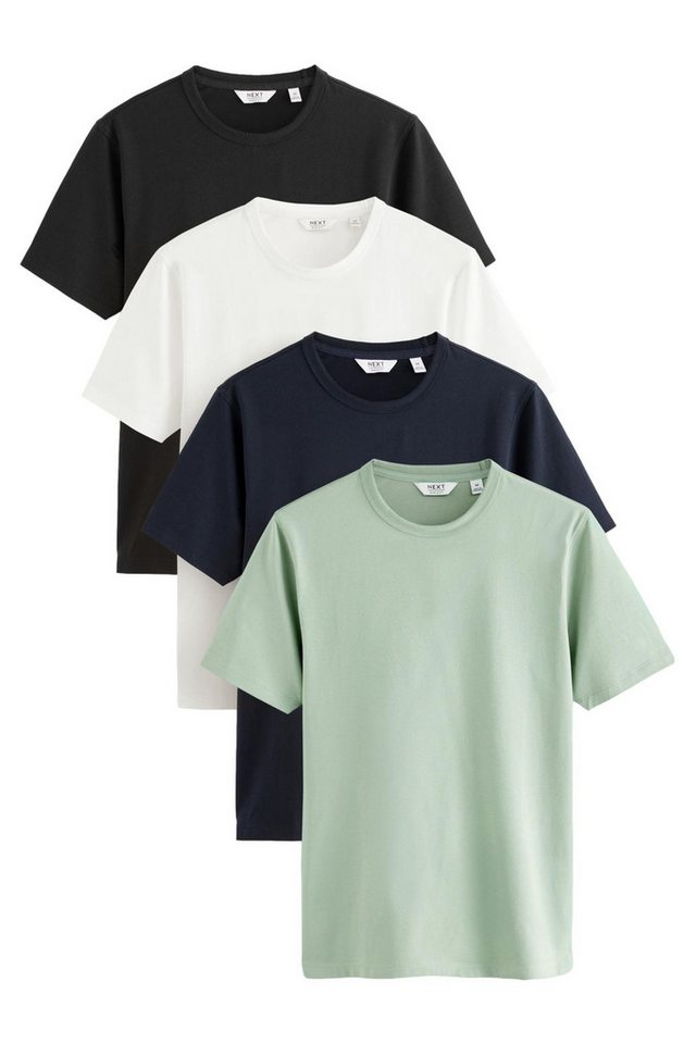 Next T-Shirt Weiche Muscle Fit T-Shirts, Motionflex, 4er-Pack (4-tlg)