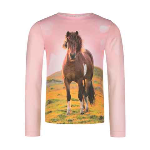 Pferde FREUNDE Langarmshirt mit fotorealistischem Pferdedruck