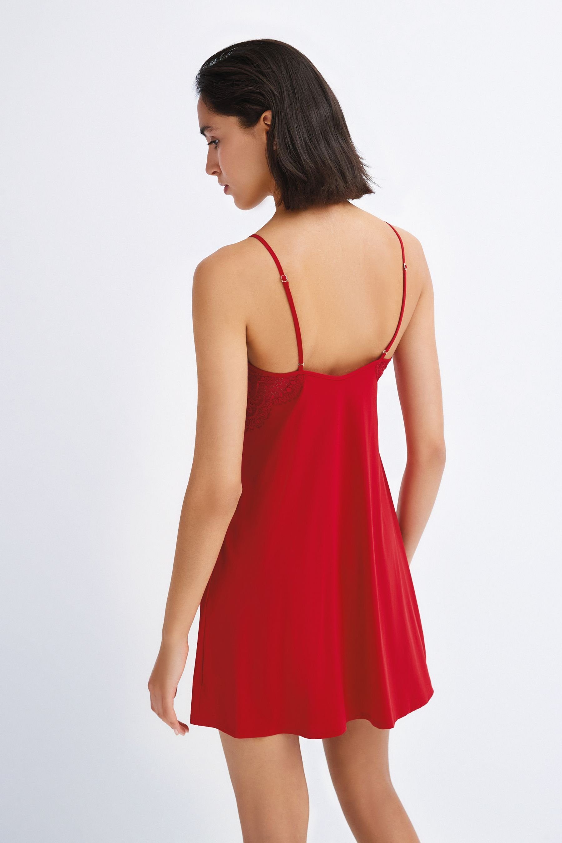 Next Unterkleid Red Unterkleid (1-tlg) Glamour Spitze aus