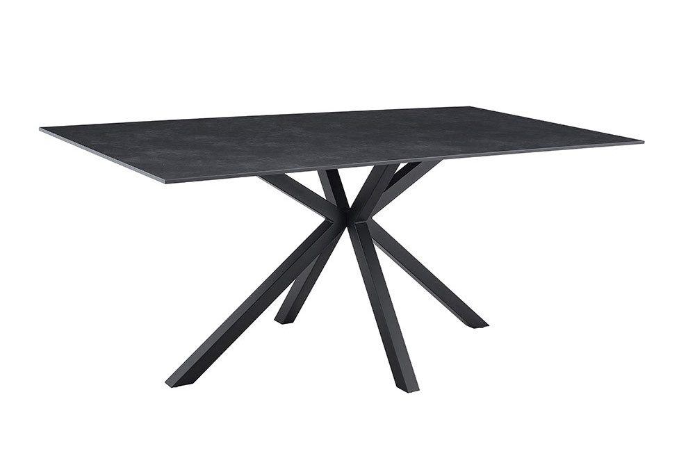 riess-ambiente Esstisch GALAXIE 160cm grau/schwarz – Keramik, Metallgestell, Naturstein-Optik (Einzelartikel, 1-St), großer Tisch für bis zu 6 Personen – ideal für Esszimmer & Wohnküchen