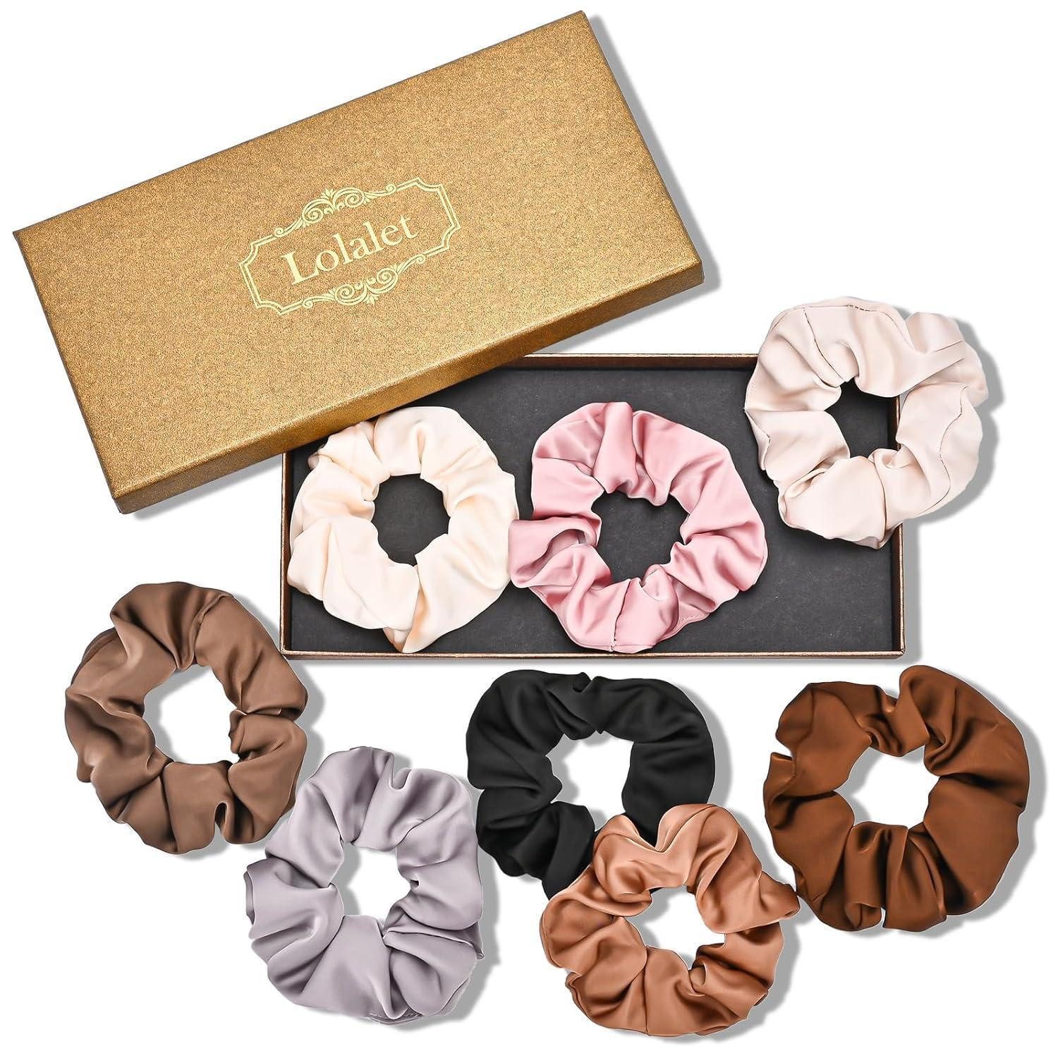 Haargummi Haargummis Seide Scrunchies Damen 8 Stück Premium Satin