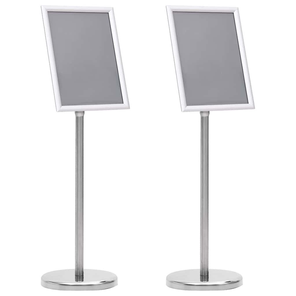 vidaXL Vitrine Plakatständer 2 pcs Silber 32,7 x 24 x 108 cm Aluminium (2-St)