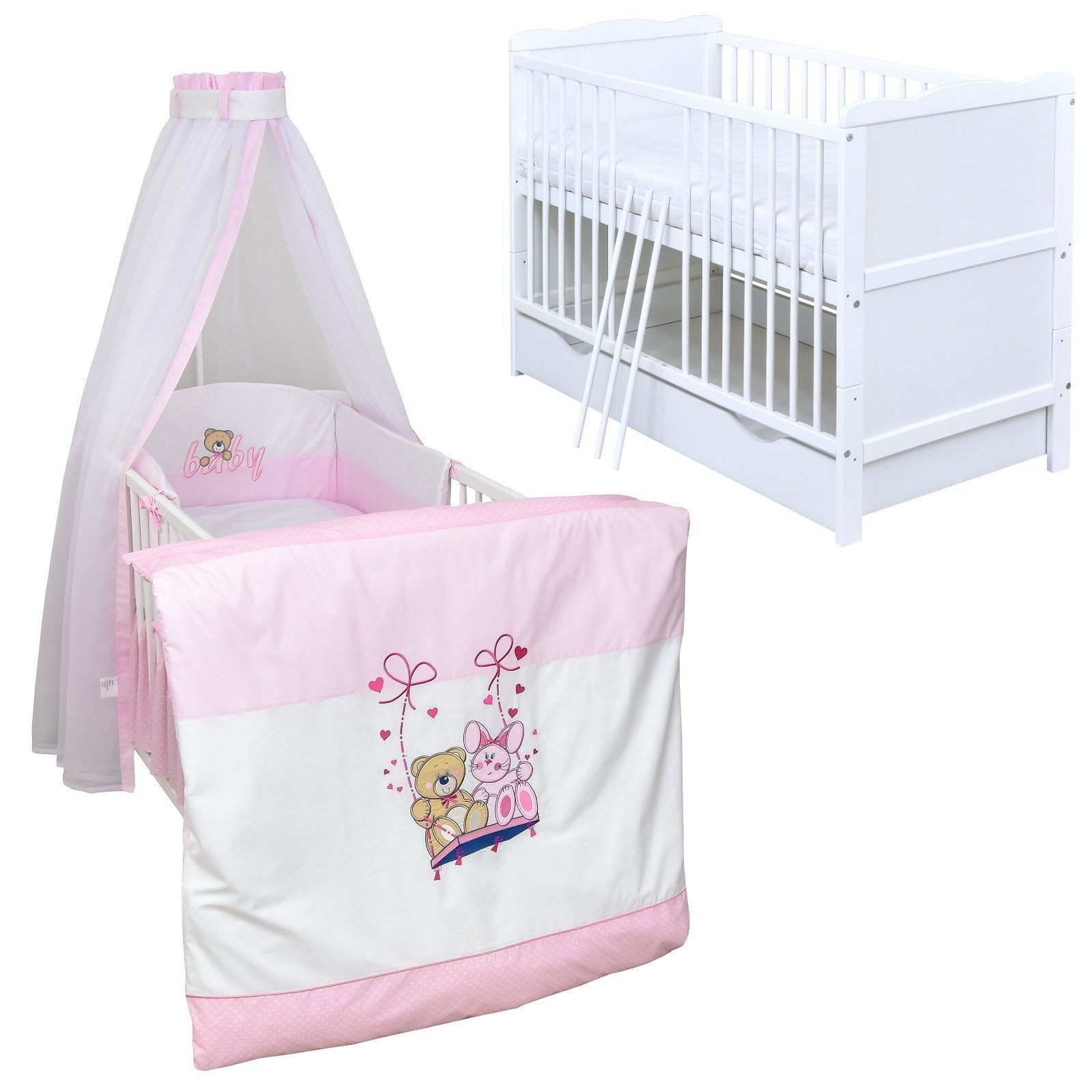 Baby-Delux Komplettbett Babybett Jack Schublade Komplettset, günstig online kaufen
