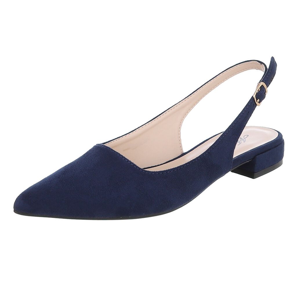Ital-Design Damen Schnürstiefel Combat-Style mit Schnalle Schnürpumps (92078874) Blockabsatz Schnür- & Riemchenpumps in Dunkelblau