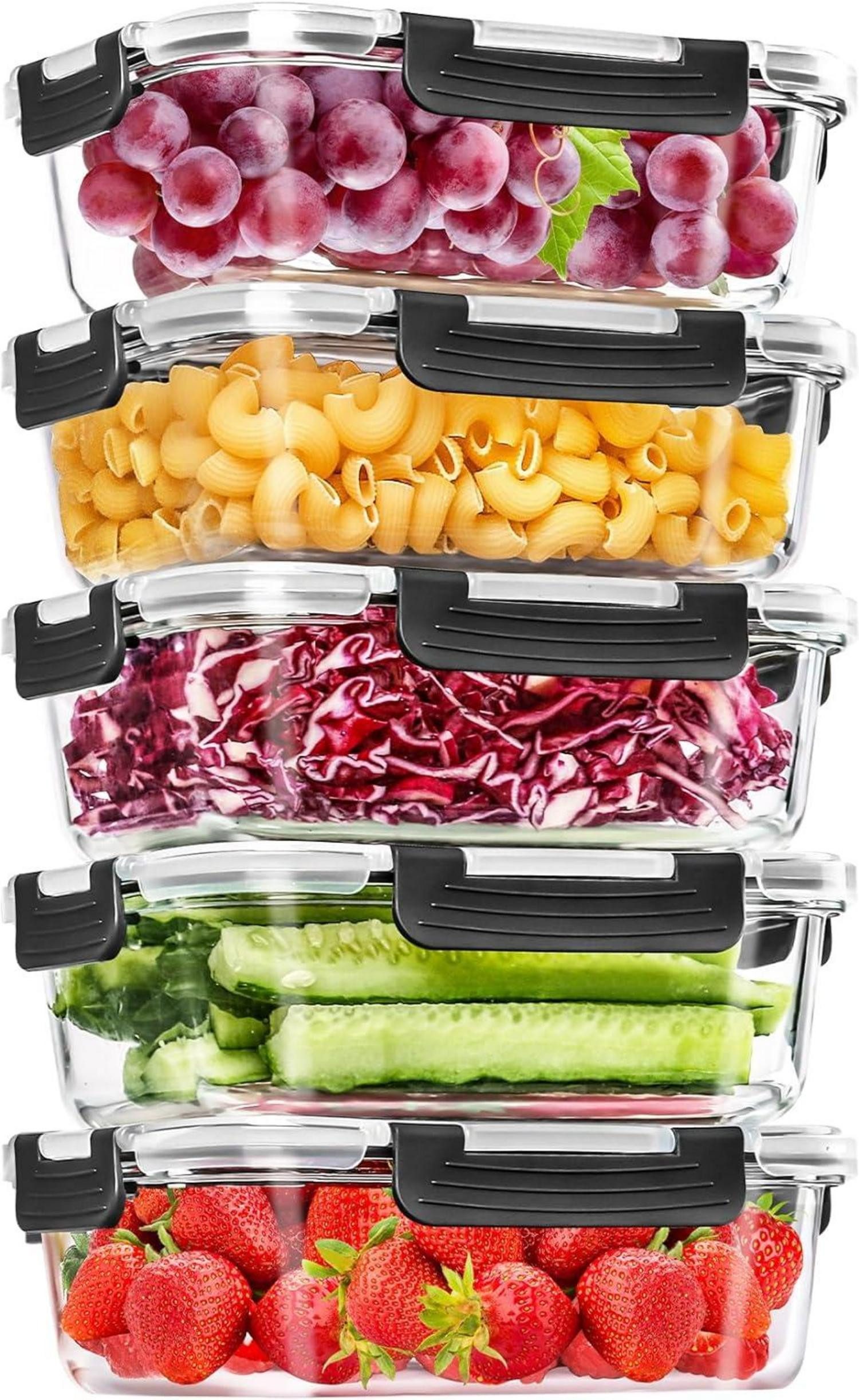 LuxusKollektion Aufbewahrungsbox Glas-Frischhaltedosen Set 10-teilig lebens günstig online kaufen